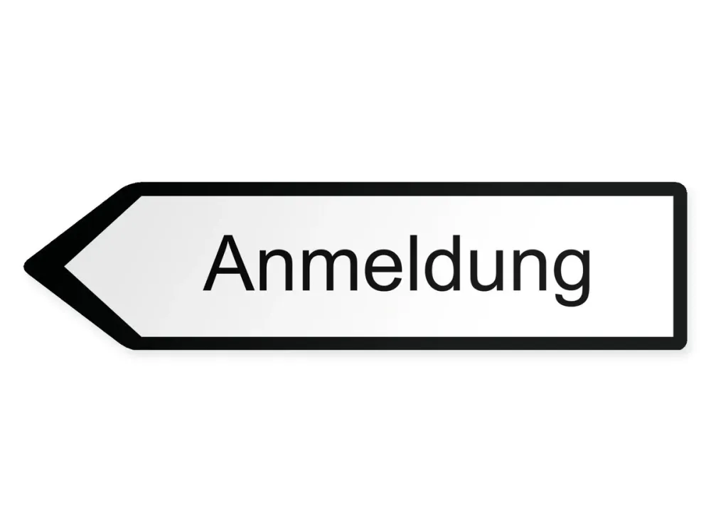 Mottagning Pilskylt – vänster, 60 x 15 cm