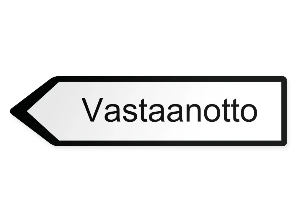 Mottagning Pilskylt – vänster, 60 x 15 cm
