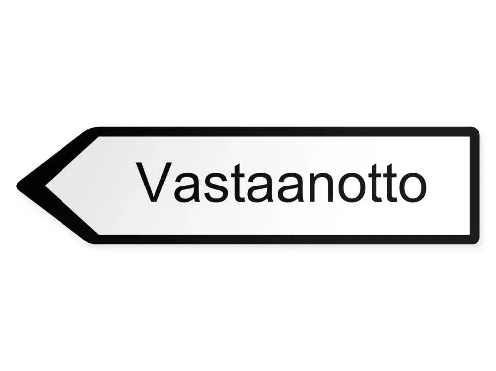 Mottagning Pilskylt - vänster, 80 x 20 cm