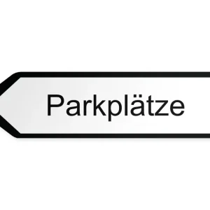 Parkplätze Wegweiser Links, 40 x 10 cm