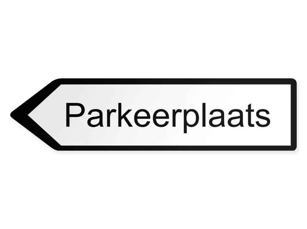 Parkplätze Wegweiser Links, 40 x 10 cm