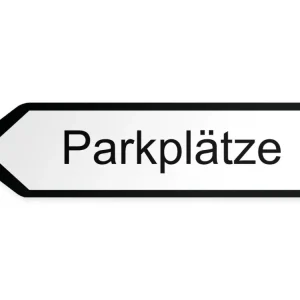 Parkplätze Wegweiser Links, 60 x 15 cm