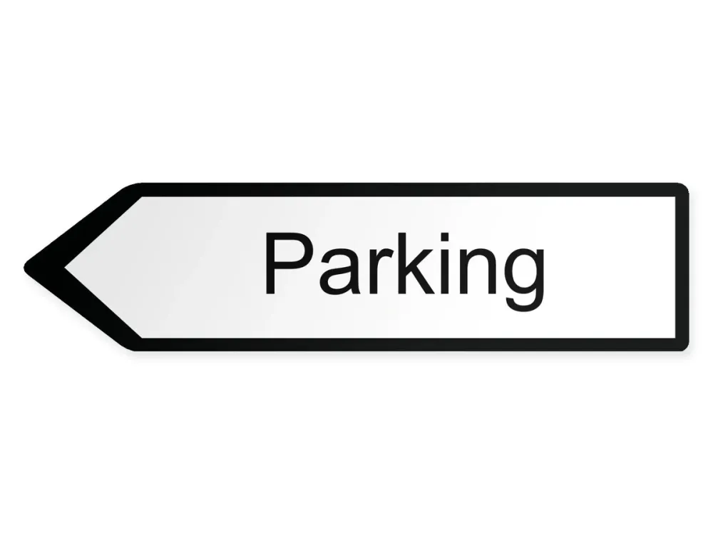 Parkplätze Wegweiser Links, 60 x 15 cm