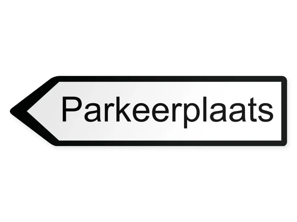 Parkplätze Wegweiser Links, 60 x 15 cm