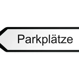 Parkplätze Wegweiser Links, 80 x 20 cm