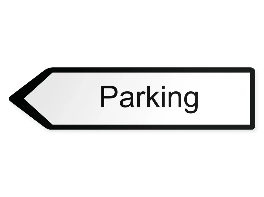 Parkplätze Wegweiser Links, 80 x 20 cm