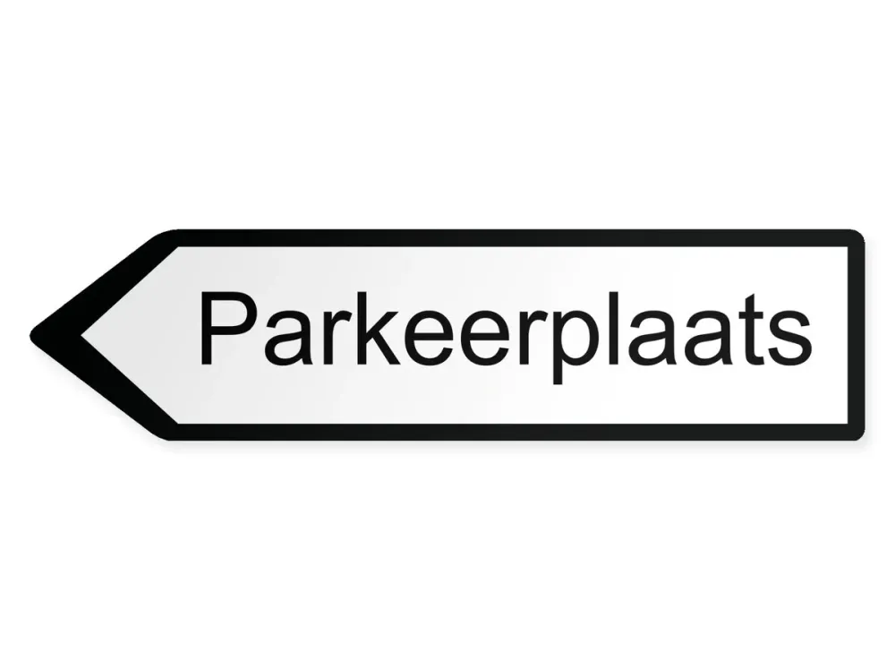 Parkplätze Wegweiser Links, 80 x 20 cm