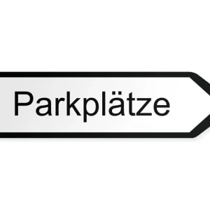 Parkplätze Wegweiser Rechts, 60 x 15 cm
