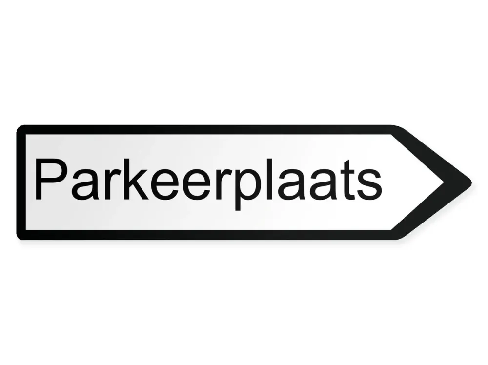 Parkplätze Wegweiser Rechts, 60 x 15 cm