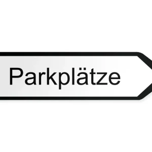 Parkplätze Wegweiser Rechts, 40 x 10 cm