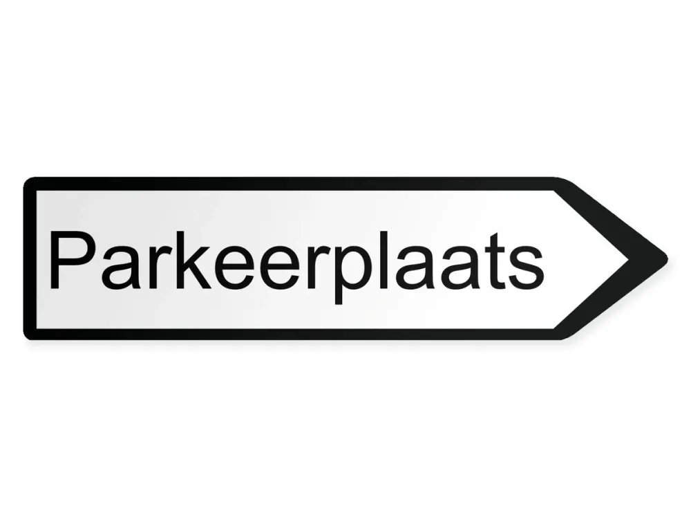 Parkplätze Wegweiser Rechts, 40 x 10 cm