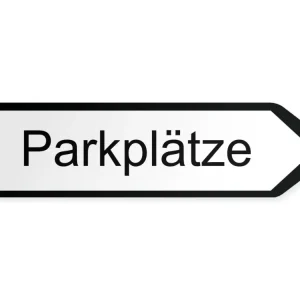 Parkplätze Wegweiser Rechts, 80 x 20 cm