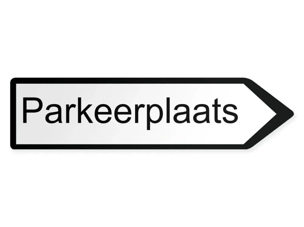 Parkplätze Wegweiser Rechts, 80 x 20 cm