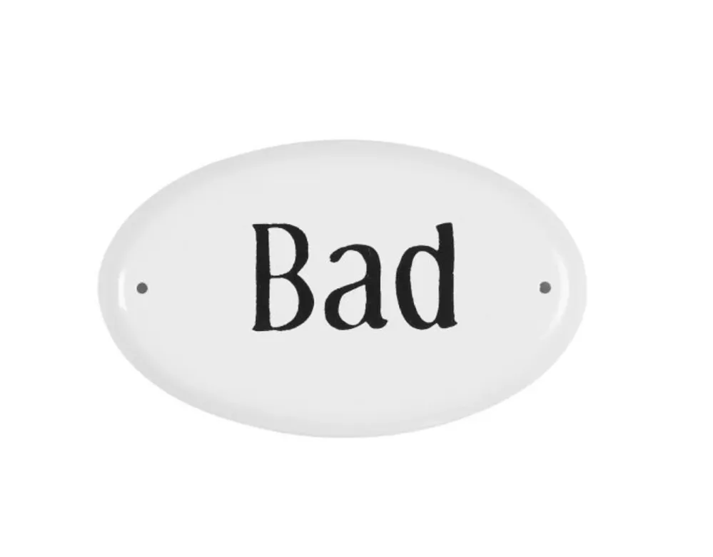 Skylt Badrum