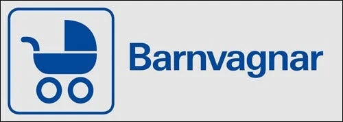 Trivsel- och ordningsskylt "Barnvagnar"