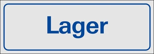 Trivsel- och ordningsskylt "Lager" Aluminium