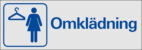 Trivsel- och ordningsskylt "Omklädning Dam" Aluminium