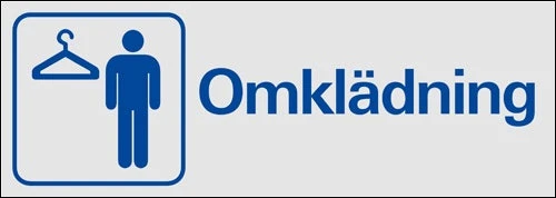 Trivsel- och ordningsskylt "Omklädning Herr" Aluminium