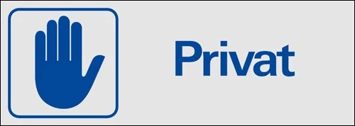 Trivsel- och ordningsskylt "Privat" Aluminium