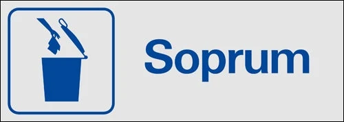 Trivsel- och ordningsskylt "Soprum" Aluminium