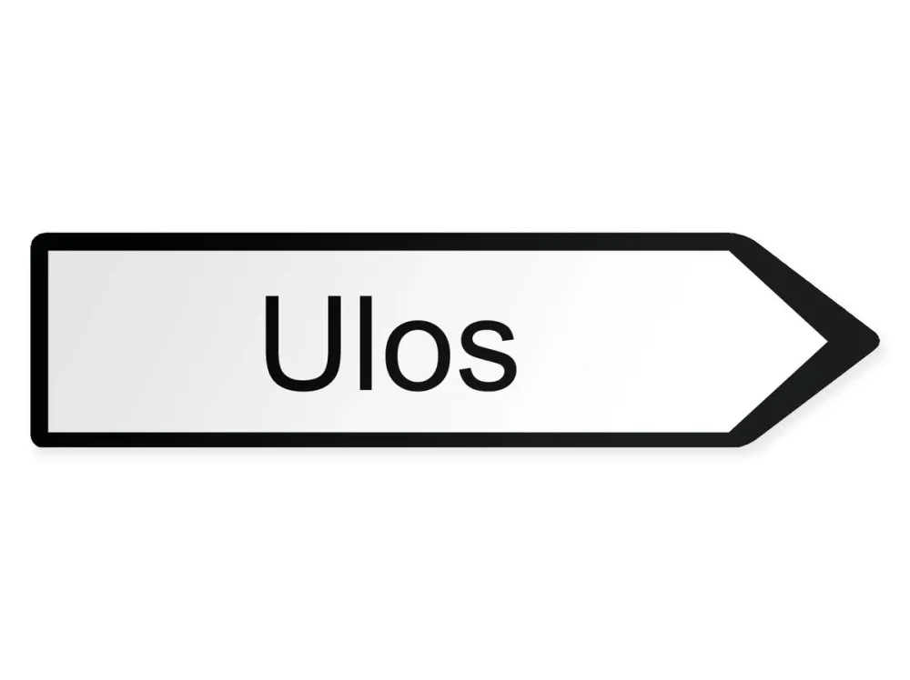 Utfart Pilskylt - höger, 40 x 10 cm