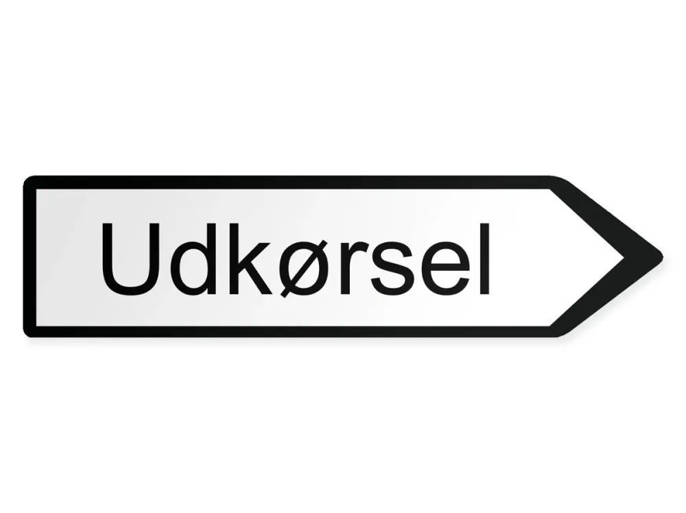 Utfart Pilskylt - höger, 40 x 10 cm