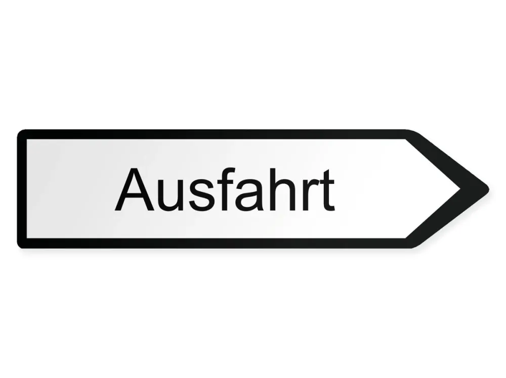 Utfart Pilskylt - höger, 60 x 15 cm