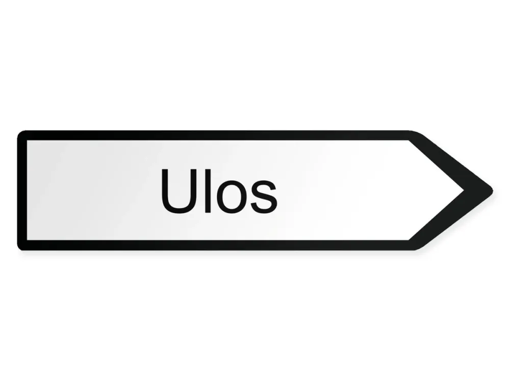 Utfart Pilskylt - höger, 60 x 15 cm