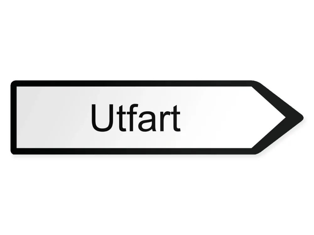 Utfart Pilskylt - höger, 60 x 15 cm