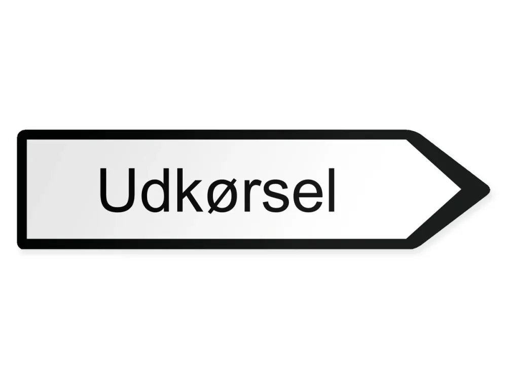 Utfart Pilskylt - höger, 60 x 15 cm