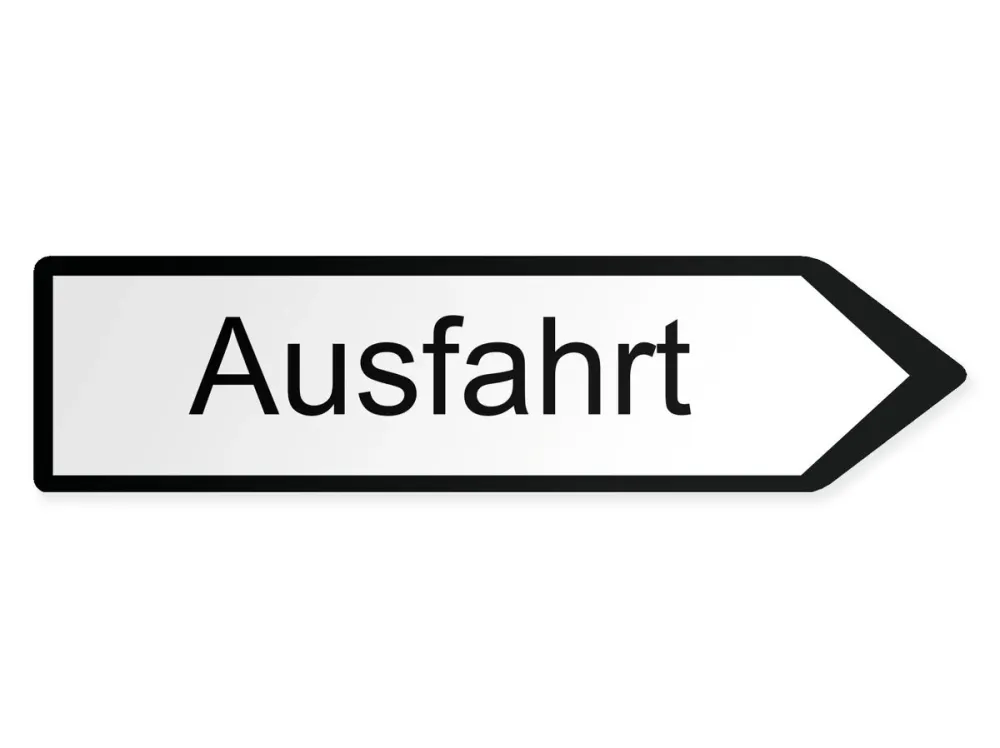 Utfart Pilskylt - höger, 80 x 20 cm