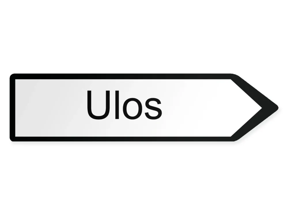 Utfart Pilskylt - höger, 80 x 20 cm