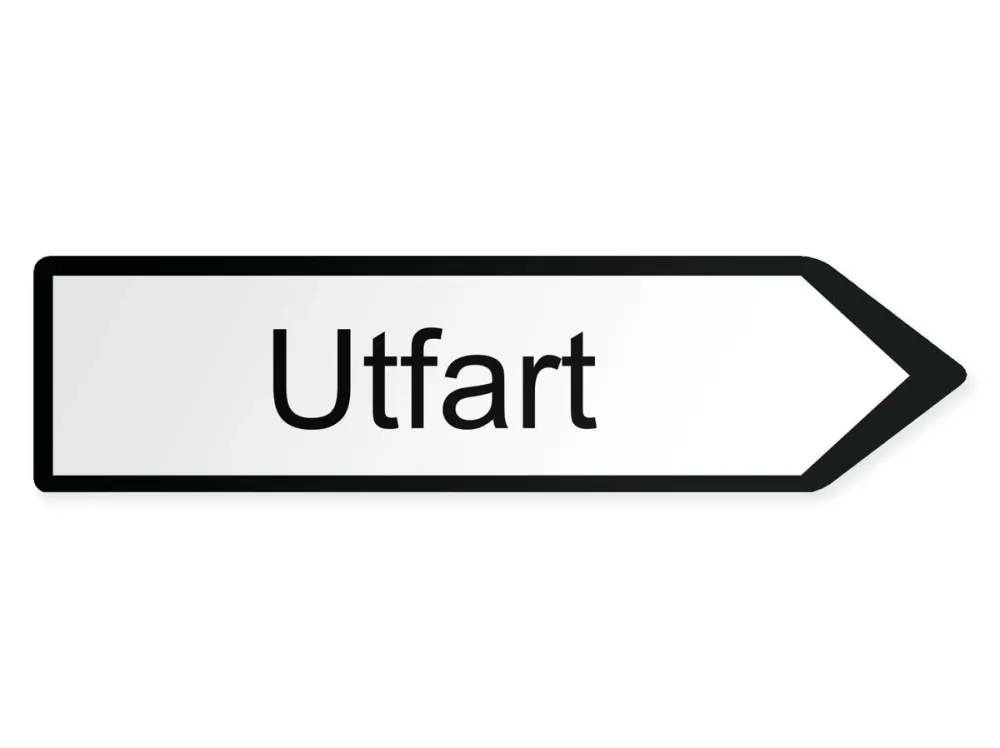 Utfart Pilskylt - höger, 80 x 20 cm
