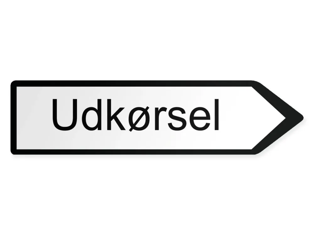 Utfart Pilskylt - höger, 80 x 20 cm
