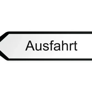 Utfart Pilskylt – vänster, 40 x 10 cm