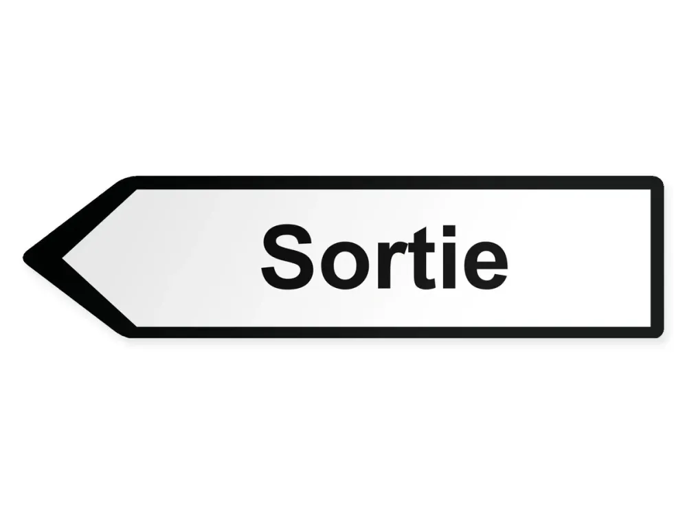 Utfart Pilskylt – vänster, 40 x 10 cm