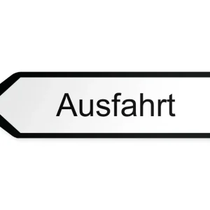 Utfart Pilskylt – vänster, 60 x 15 cm