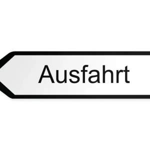 Utfart Pilskylt - vänster, 80 x 20 cm