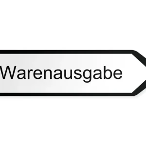 Utgående varor Pilskylt - höger, 40 x 10 cm