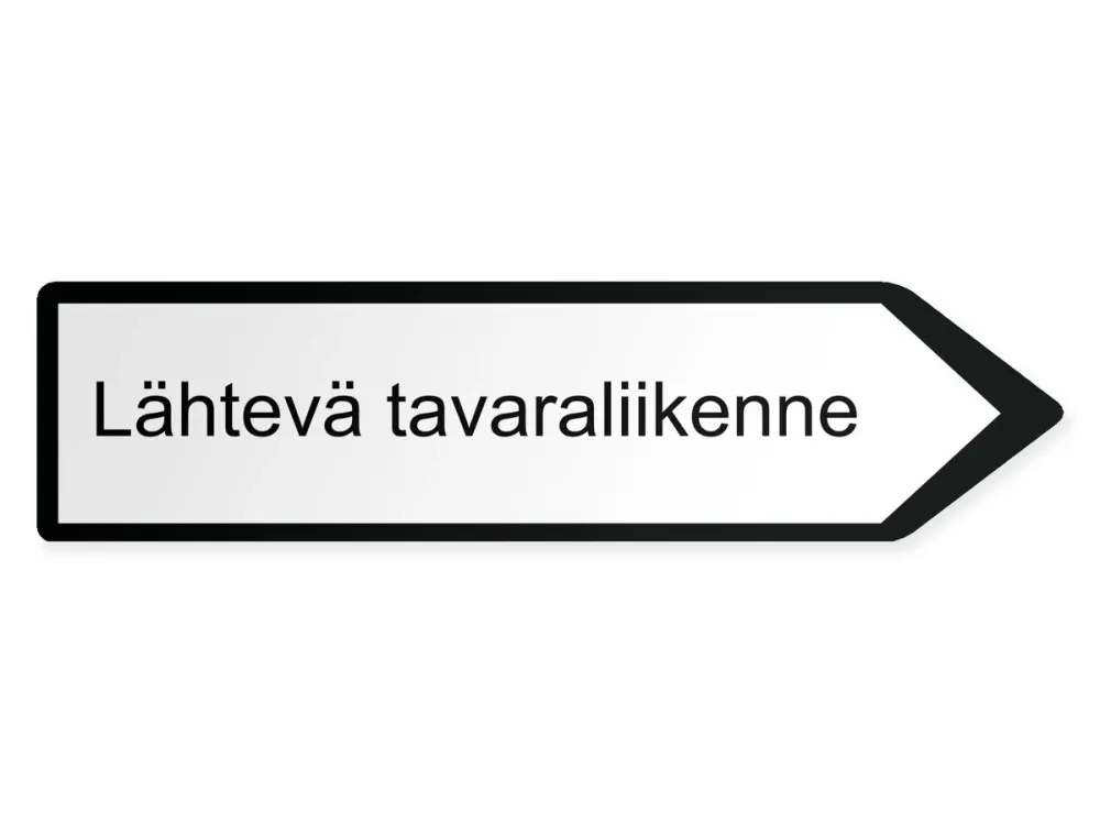 Utgående varor Pilskylt - höger, 40 x 10 cm