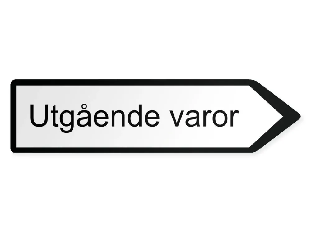 Utgående varor Pilskylt - höger, 80 x 20 cm