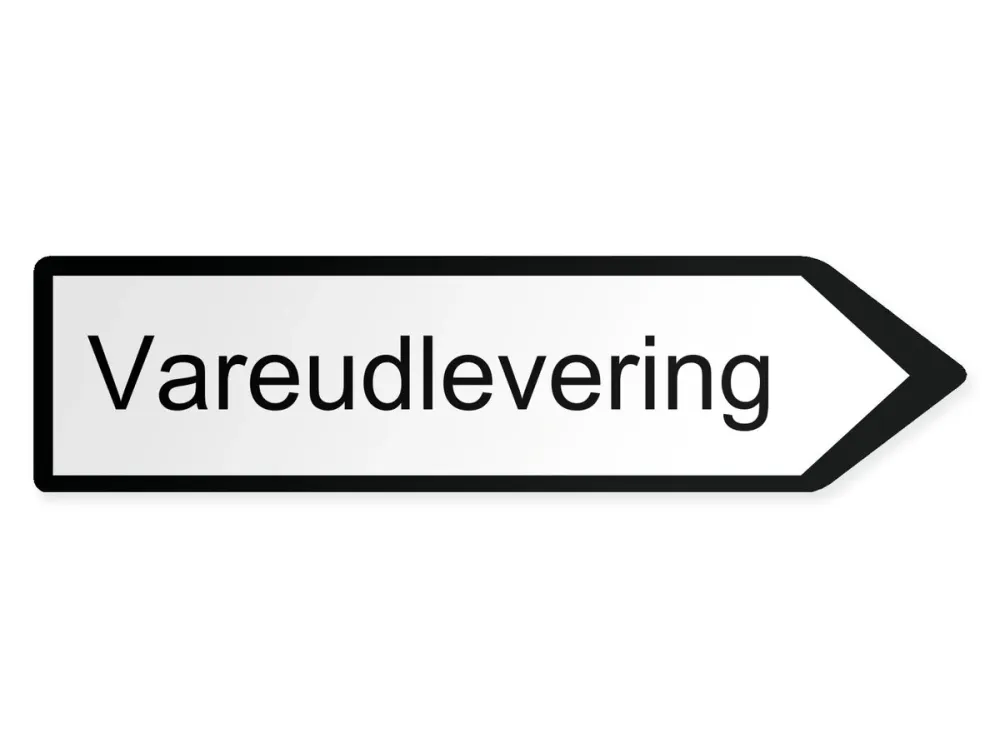 Utgående varor Pilskylt - höger, 80 x 20 cm