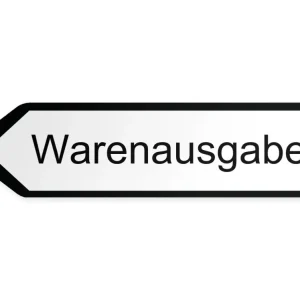 Utgående varor Pilskylt – vänster, 40 x 10 cm