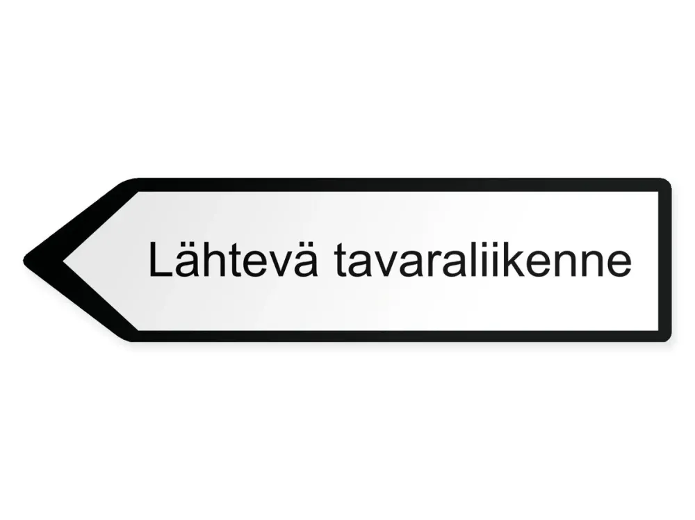 Utgående varor Pilskylt – vänster, 40 x 10 cm