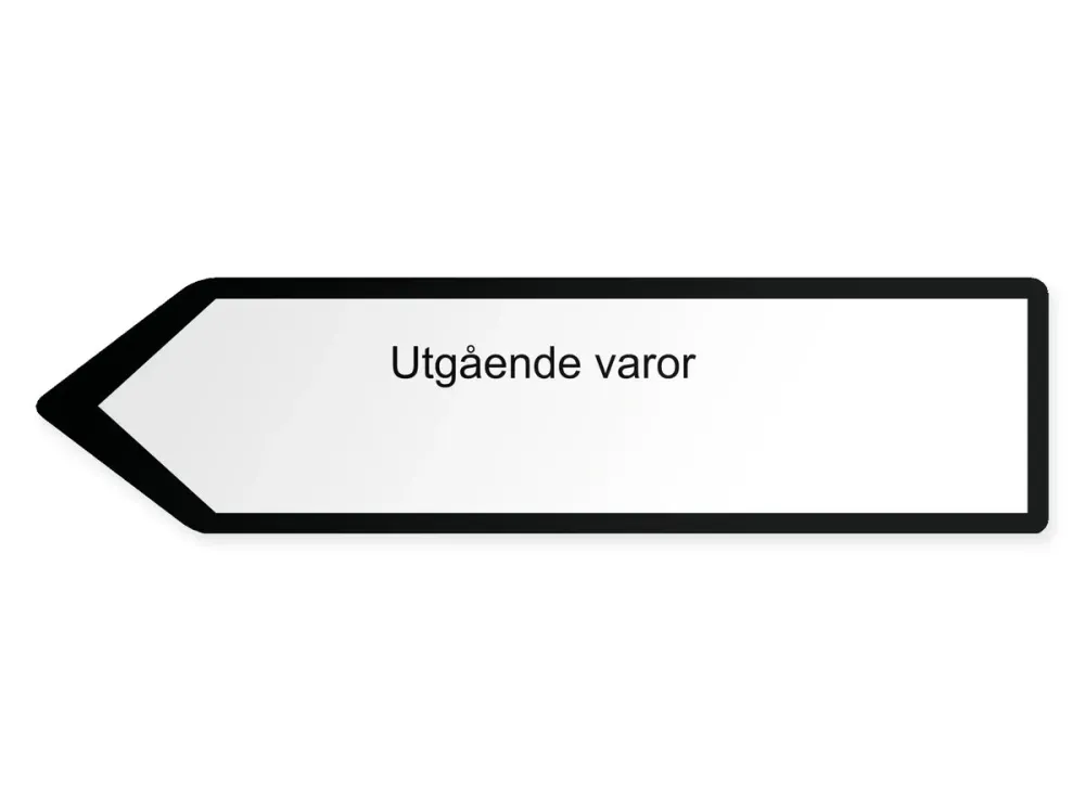 Utgående varor Piskylt – vänster, 80 x 20 cm