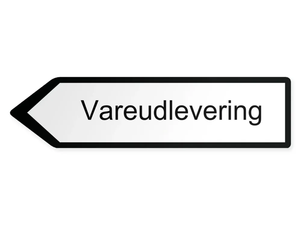 Utgående varor Piskylt – vänster, 80 x 20 cm