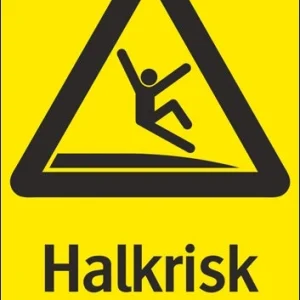 Varningsskylt "Halkrisk"