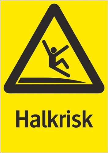 Varningsskylt "Halkrisk"