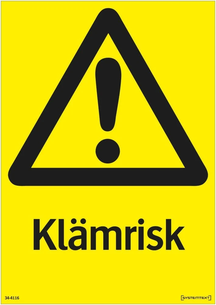 Varningsskylt "Klämrisk" A4