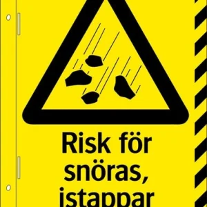Varningsskylt "Risk för snöras, istappar" 2-sidig